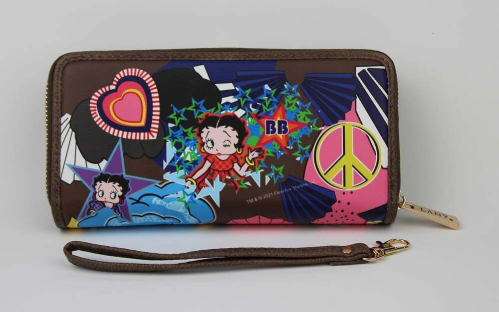 NEW! Betty Boop Women's Lany Vegan Wristlet Wallet - Picture 3 of 6